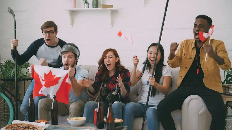 Live hockey streaming in 4K on a television in a Canadian home