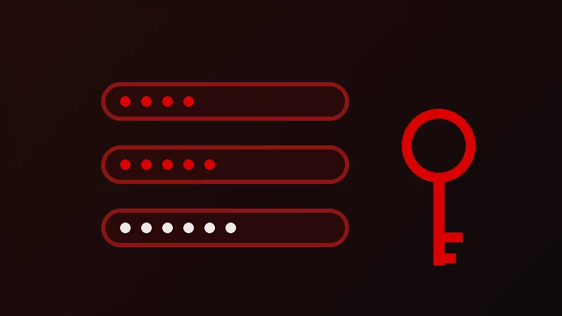 Line drawing of three empty form fields beside a key: the MAC address and device key ibo player pro shows on first launch