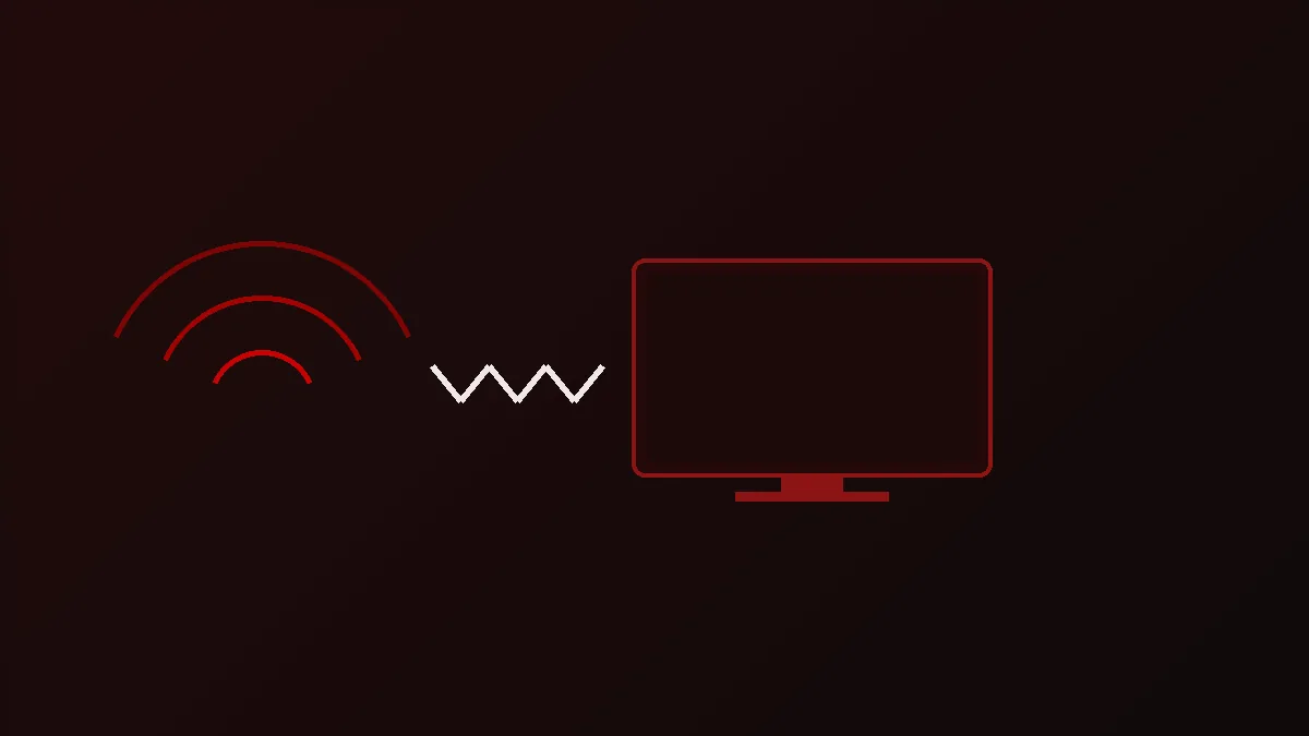 Dessin où les arcs du signal se brisent avant d'atteindre un écran vide: iptv ne fonctionne pas